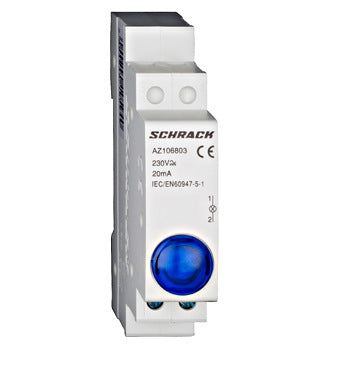 Indicator de tensiune monofazat, 230VAC, albastru, Schrack