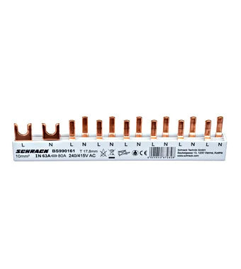 Busbar pt. diferential 2P + 6 Intr.aut. 1P+N, total 8 mod