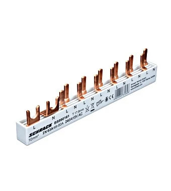 Busbar pt. diferential 2P + 6 Intr.aut. 1P+N, total 8 mod