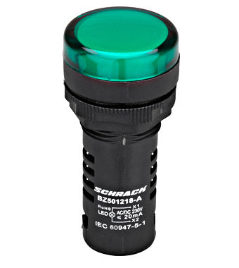 Lampa de semnalizare cu LED, monobloc, 230V-AC/DC, verde