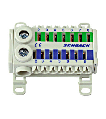 Clema cu conexiune rapida, 1x25 mm², 7x6 mm², albastru/verde, Schrack