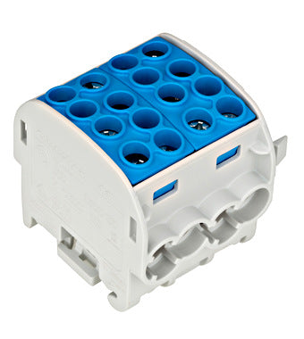Clema de derivatie Cu-Al, 35mmp, 4 intrari-4 iesiri,Albastru