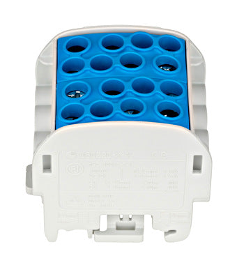 Clema de derivatie Cu-Al, 35mmp, 4 intrari-4 iesiri,Albastru