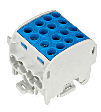Clema de derivatie Cu-Al, 35mmp, 4 intrari-4 iesiri,Albastru
