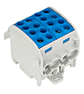 Clema de derivatie Cu-Al, 35mmp, 4 intrari-4 iesiri,Albastru