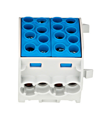 Clema de derivatie Cu-Al, 35mmp, 4 intrari-4 iesiri,Albastru