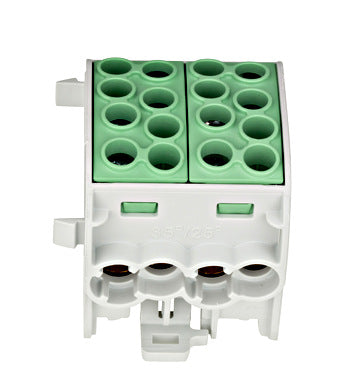 Clema de derivatie Cu-Al, 35mmp, 4 intrari-4 iesiri,verde