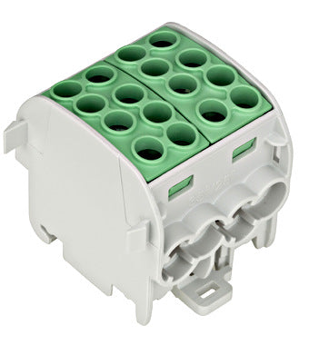 Clema derivatie, 35mm²,Cu-Cu, 4 intrari-4 iesiri, galben/verde, Schrack