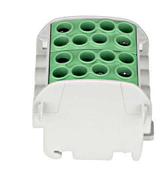 Clema de derivatie Cu-Al, 35mmp, 4 intrari-4 iesiri,verde