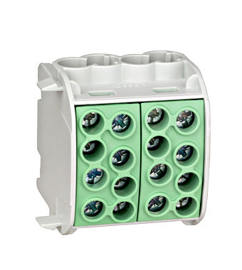 Clema de derivatie Cu-Al, 35mmp, 4 intrari-4 iesiri,verde