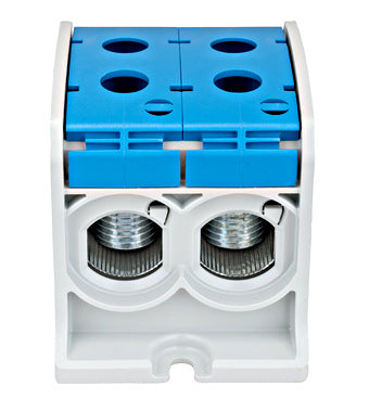 Clema de derivatie dubla AL-CU, 1P, 185mmp/150mmp, cu pin, albastra