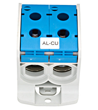 Clema de derivatie dubla AL-CU, 1P, 185mmp/150mmp, cu pin, albastra