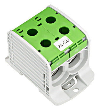Clema de derivatie dubla AL-CU, 1P, 185mmp/150mmp, cu pin, verde