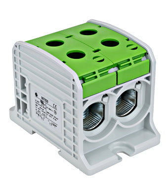 Clema de derivatie dubla AL-CU, 1P, 185mmp/150mmp, cu pin, verde