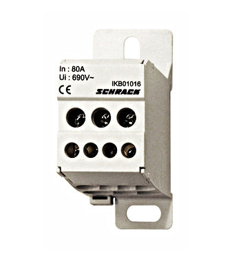 Clema derivatie 1 pol, 80 A, 1x16 mm² / 2x16 mm² + 4x6 mm²