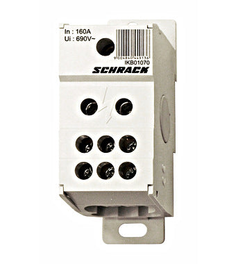 Clema derivatie 1 pol 160A, intrare 1x70 mm², iesire 6x16 mm²