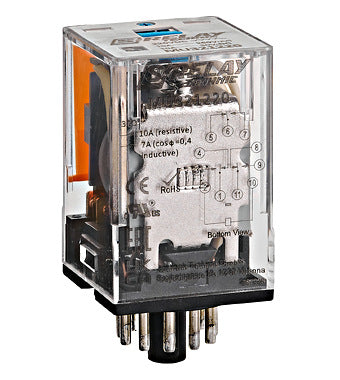 Releu 11pini, 220VDC, 10A, 3CC