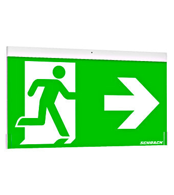 Corp de iluminat de siguranță (tip EXIT) cu baterie, K9 vd:30m Autotest LED 3h 230V A, Schrack