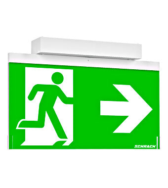 Corp de iluminat de siguranta (tip EXIT) K9 montaj universal autonomie 8h autotest 20m IP40 3W LED, Schrack