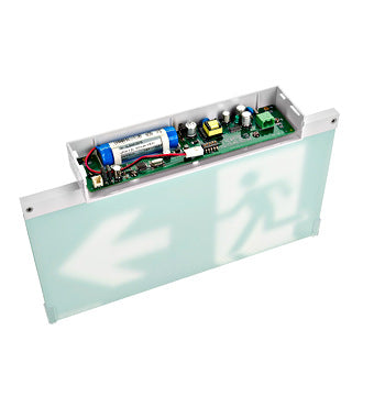 Corp de iluminat de siguranta (tip EXIT) K9 montaj universal autonomie 8h autotest 20m IP40 3W LED, Schrack