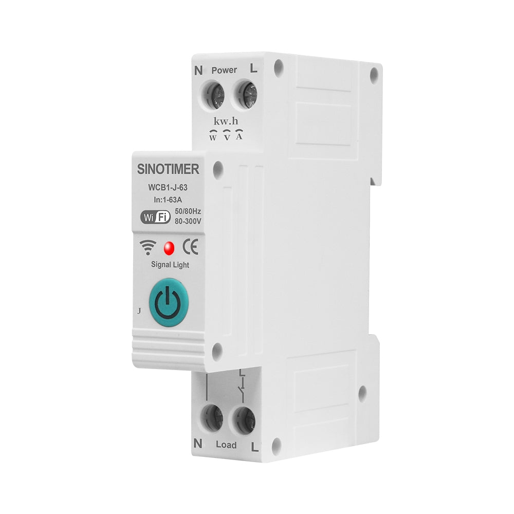 Intrerupator inteligent 63A AC220V, WiFi aplicatie Tuya, temporizator pornit-oprit, protectie curent, contor enegie KWH