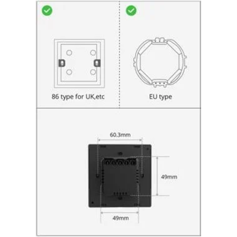 Intrerupator Smart cu touch si functie termostat Sonoff NS Panel - alb