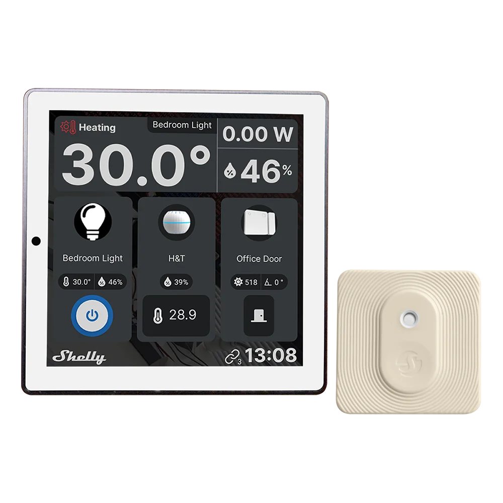 Intrerupator Smart cu touchscreen Shelly Wall Display, Wi-FI, Negru Bluethooth