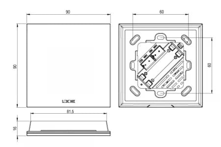 Intrerupator Smart Loxone Touch Pure Air Anthracite