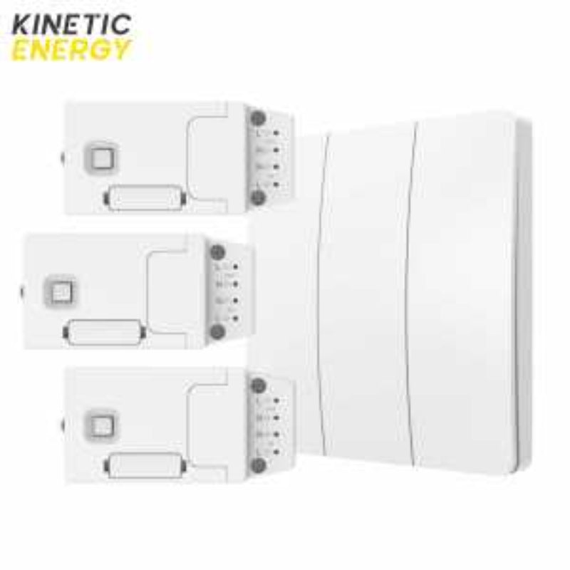 KIT Întrerupător triplu Kinetic Energy + 3 Controllere 1 canal 5A, RF433