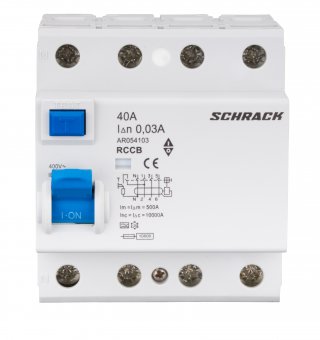 Intreruptor diferential Schrack AMPARO (10kA), 40A, 4-poli, 30mA, tip A