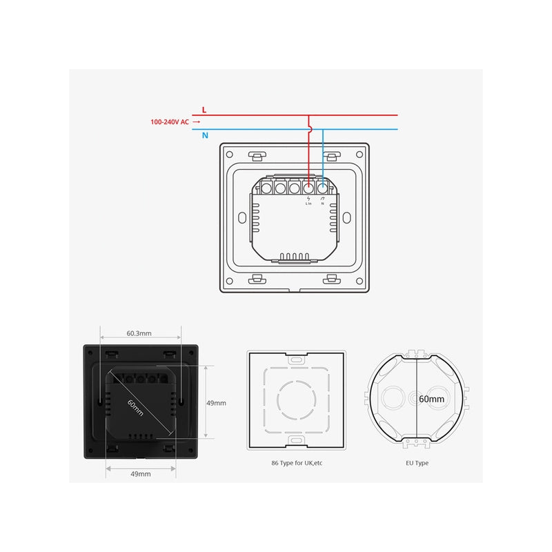 Panou SONOFF NSPanel Pro (cu hub Bluetooth Zigbee și eWeLink-Remote, termostat) negru, HRT-136998