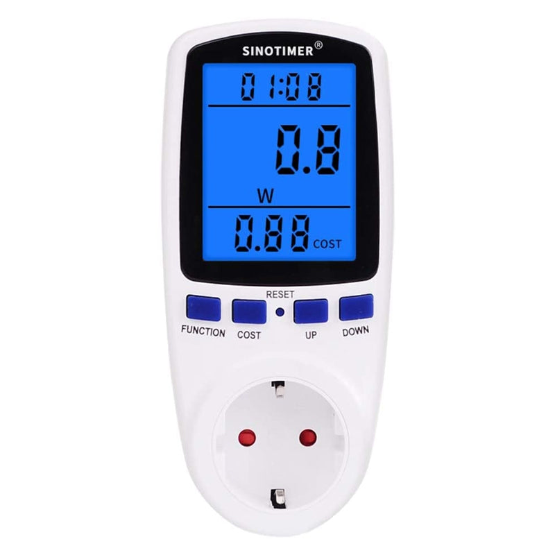 Priza digitala tip contor, Sinotimer, 230V , 16A, 3680W, afisaj W/kWh/V/A/Hz, DDS108L