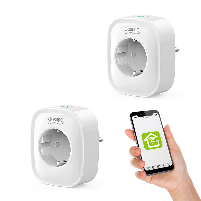 Pachet 2 prize inteligente Gosund SP1, Wi-Fi, 16A, 3680W, monitorizare consum energie, compatibil Amazon Alexa/Google Home
