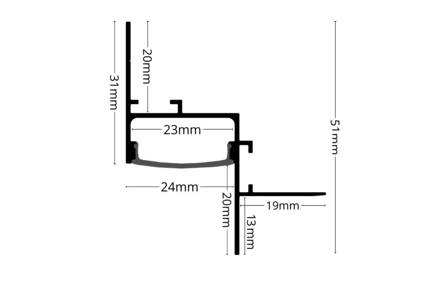 Profil SHADOW GAP alb
