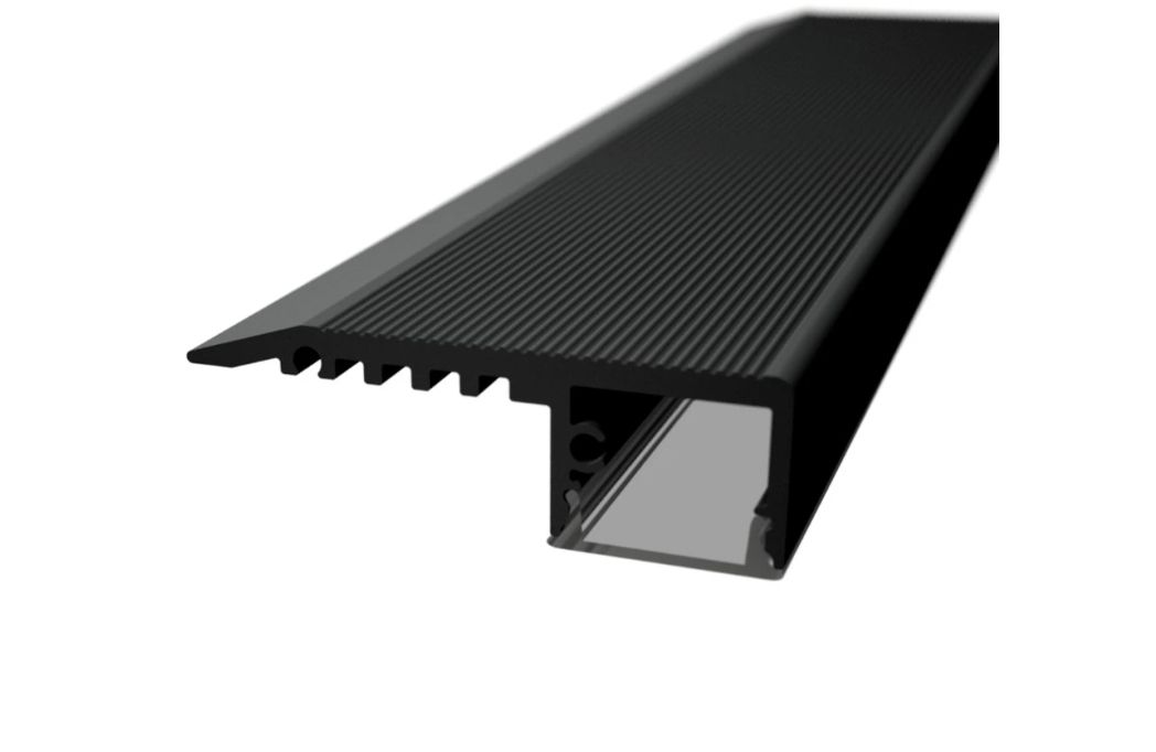 Profil trepte din aluminiu NEGRU pentru Banda Led