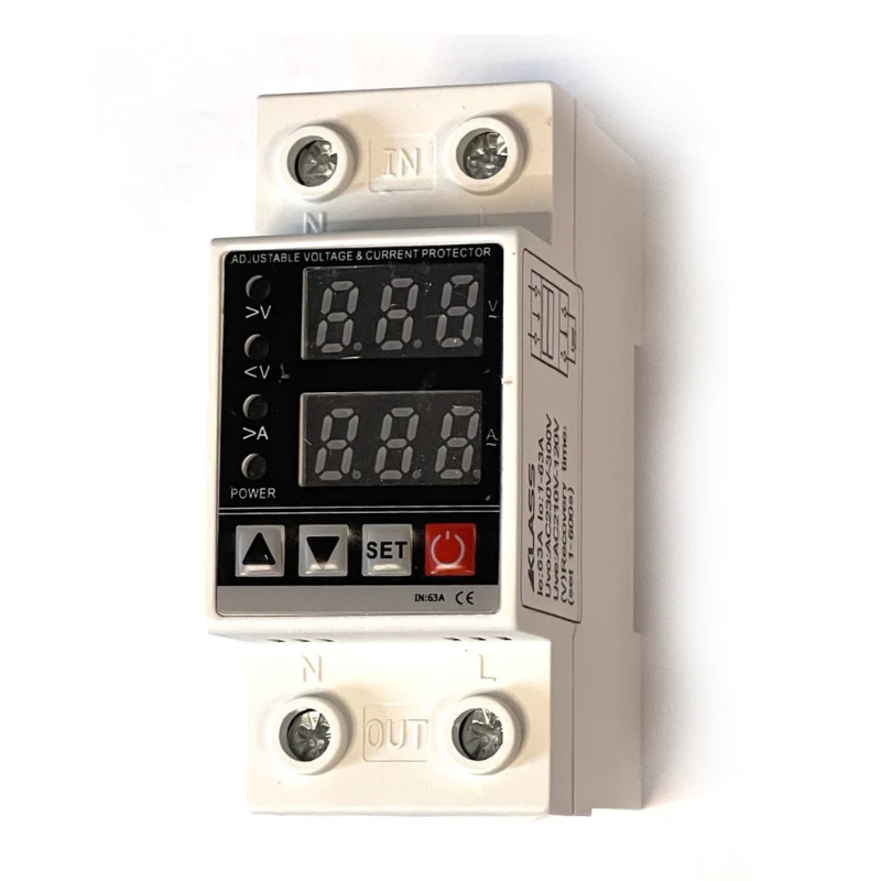 Releu de protectie la tensiune si curent digital 220V 63A