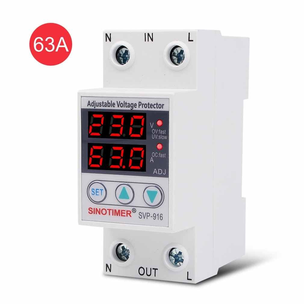 Releu digital de protectie tensiune, Sinotimer, reglabil intr 1- 63A, , ecran digital LED, SVP-916-63A