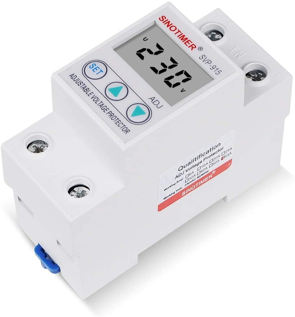 Releu siguranta digitala de protectie tensiune, Sinotimer, 40A, SVP-915, ecran LED, recuperare automata, SVP-915-40A