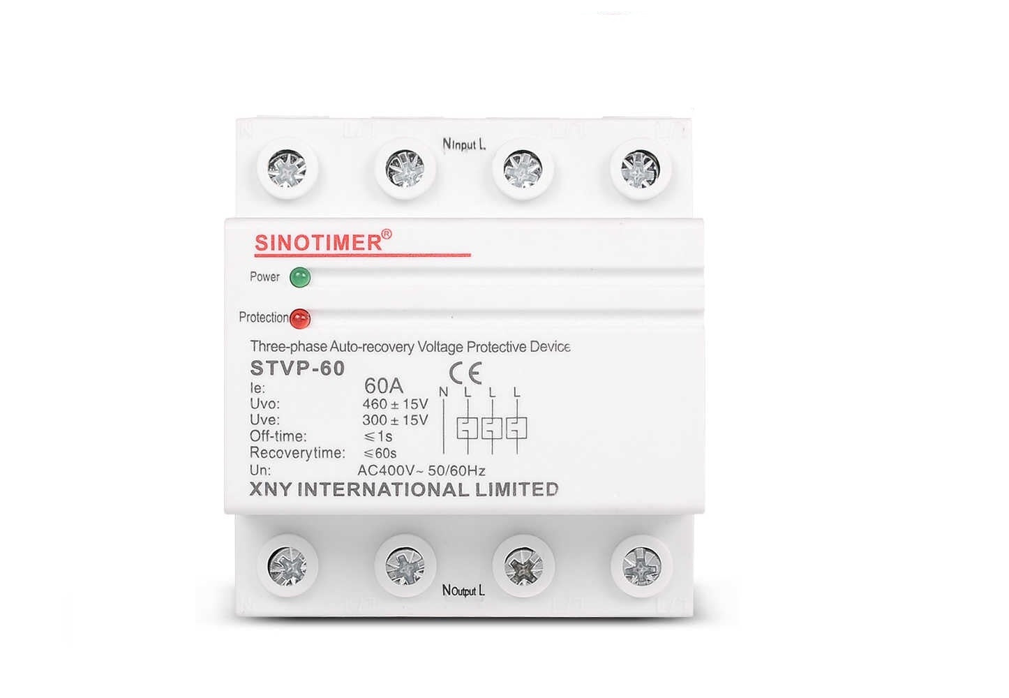 Releu siguranta digitala de protectie tensiune, Sinotimer, 60A, STVP-60, recuperare automata