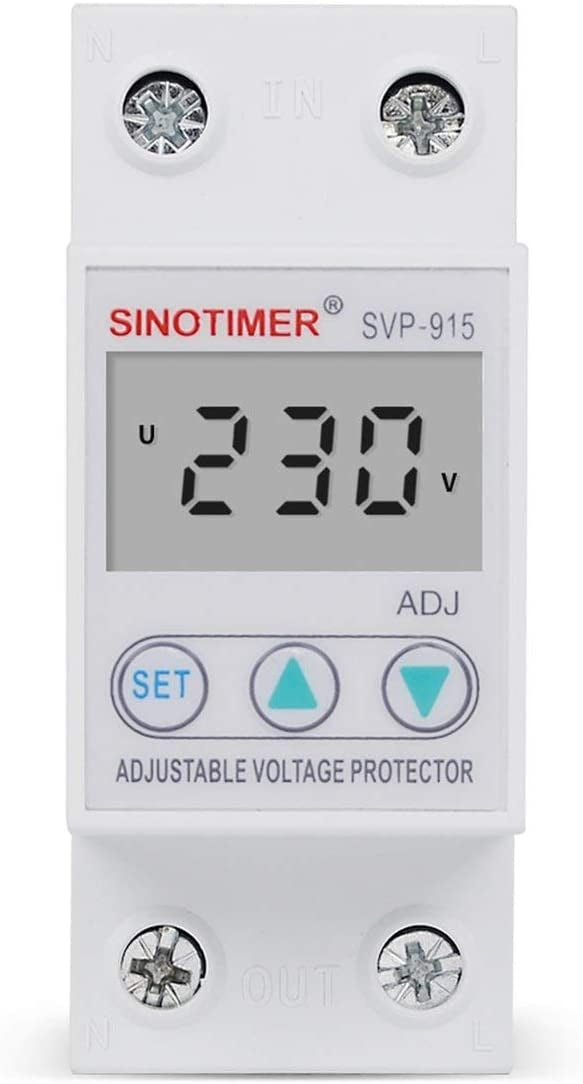 Releu siguranta digitala de protectie tensiune, Sinotimer, 63A, SVP-915, ecran LED, recuperare automata, SVP-915-63A
