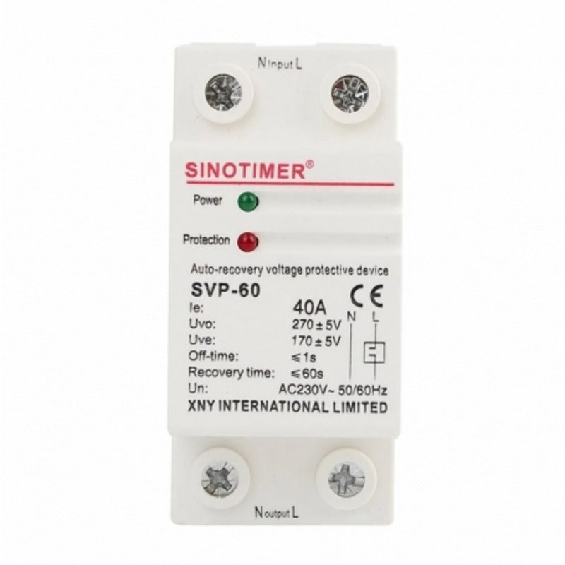 Releu siguranta digitala de protectie tensiune, Sinotimer, SVP-60, 40A