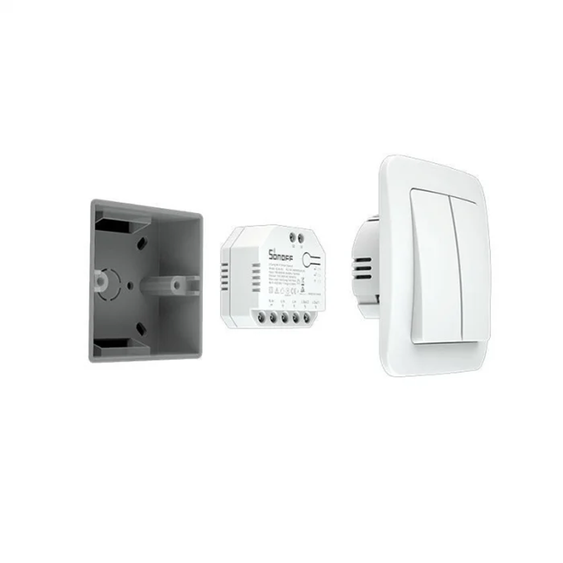 Releu inteligent Sonoff Dual R3, Wireless, 2 canale, Alb