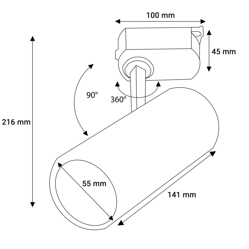 Proiector LED H01 WH, 10W, 3000K Lumina Calda, 1026lm, Directionabil Pe Sina Monofazata, Alb
