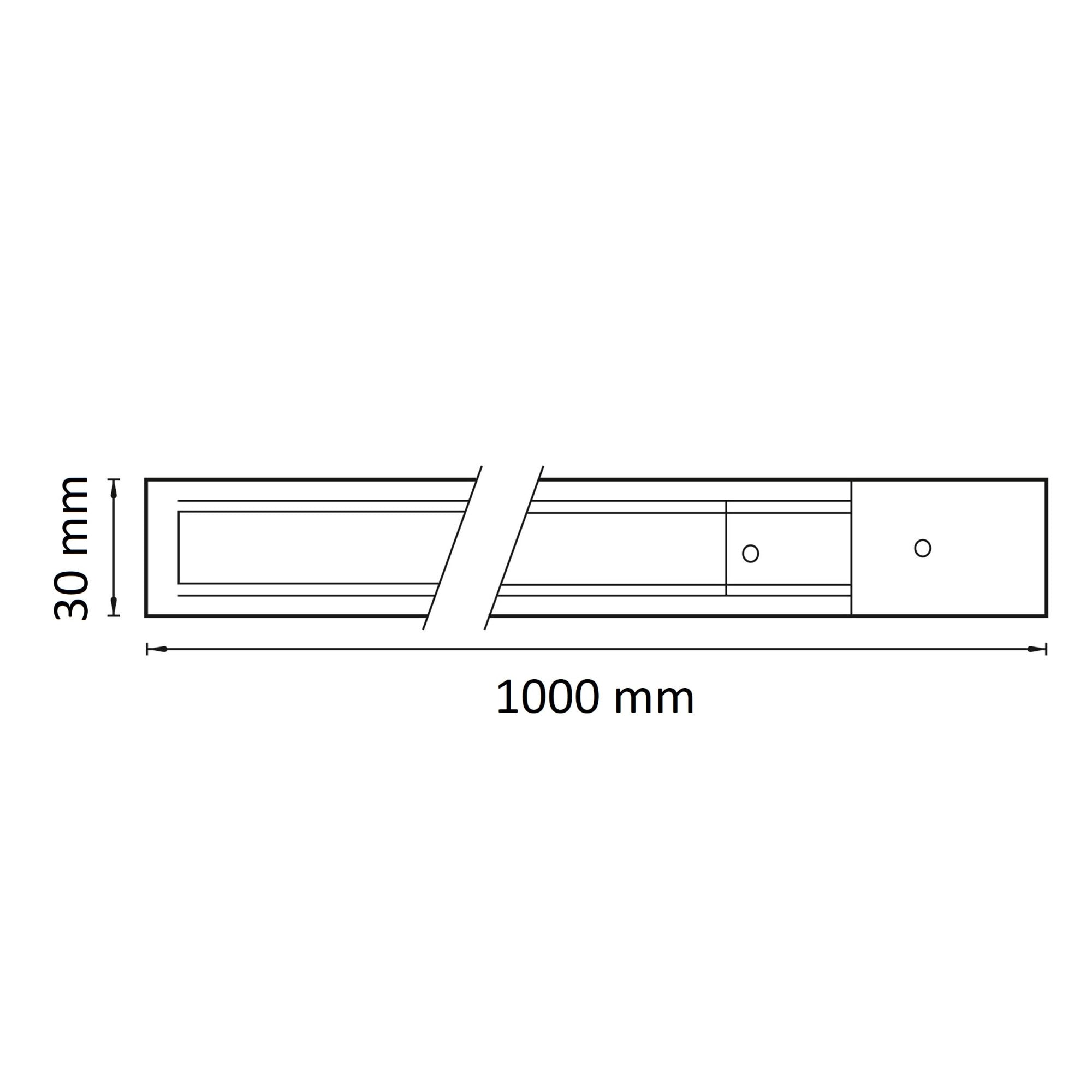 Sina Aluminiu  1M Pentru Proiector LED Monofazat Neagra