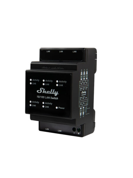 Shelly LAN Switch, cu 5 porturi, 10/100mbps, compatibil SINA DIN