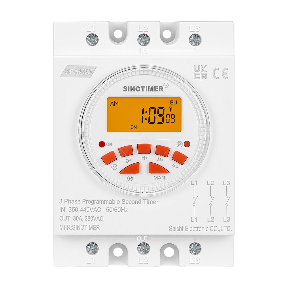 Siguranta automata cu temporizator 380V 30A, Sinotimer, intrerupator, programabila, CN109S-380V-30A