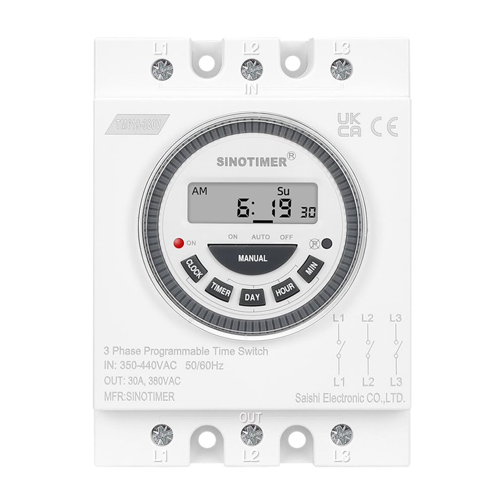 Siguranta automata temporizata 380V 30A, Sinotimer, intrerupator, programabila, TM619-380V-30A