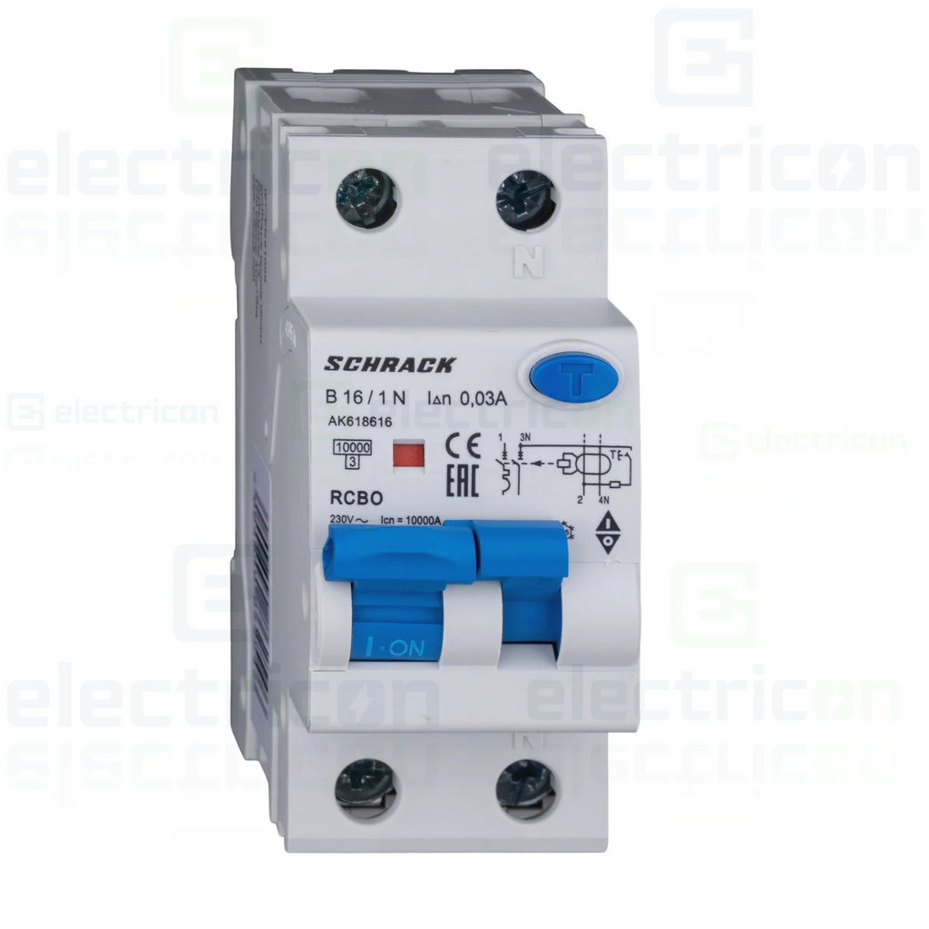 Siguranta diferentiala RCBO, 1P+N, 16A, 30mA, 10kA, curba B, tip A, AMPARO