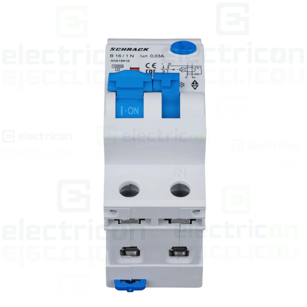 Siguranta diferentiala RCBO, 1P+N, 16A, 30mA, 10kA, curba B, tip A, AMPARO
