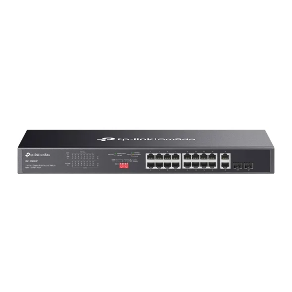 Switch cu 18 porturi gigabit TP-Link Omada DS1018GMP, 16 porturi PoE+, 250W buget